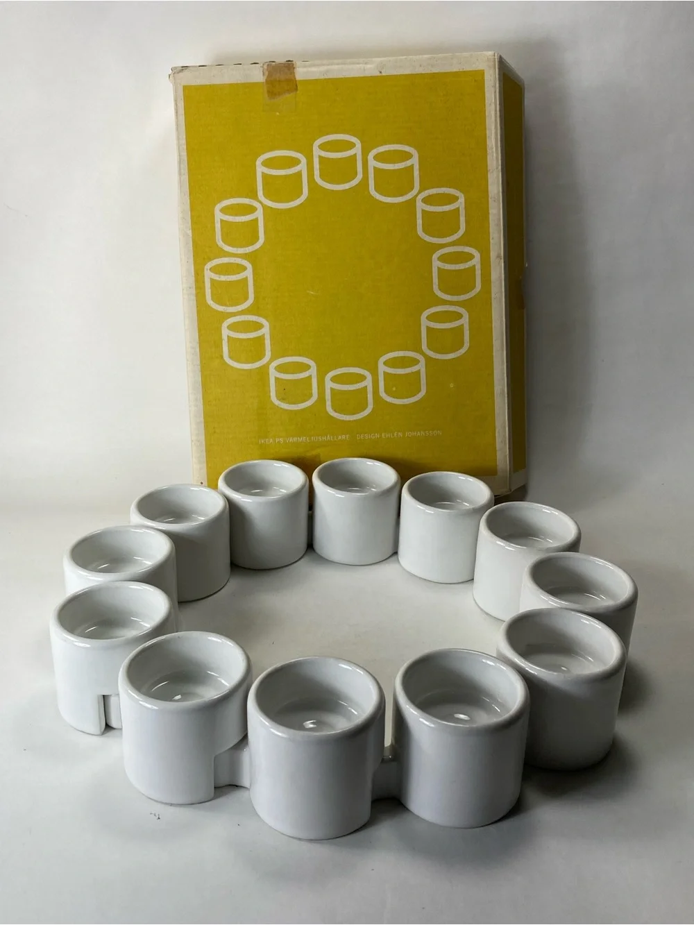 Vintage IKEA PS Tealight Holders by Ehlén Johansson Modular Scandinavian Ceramic